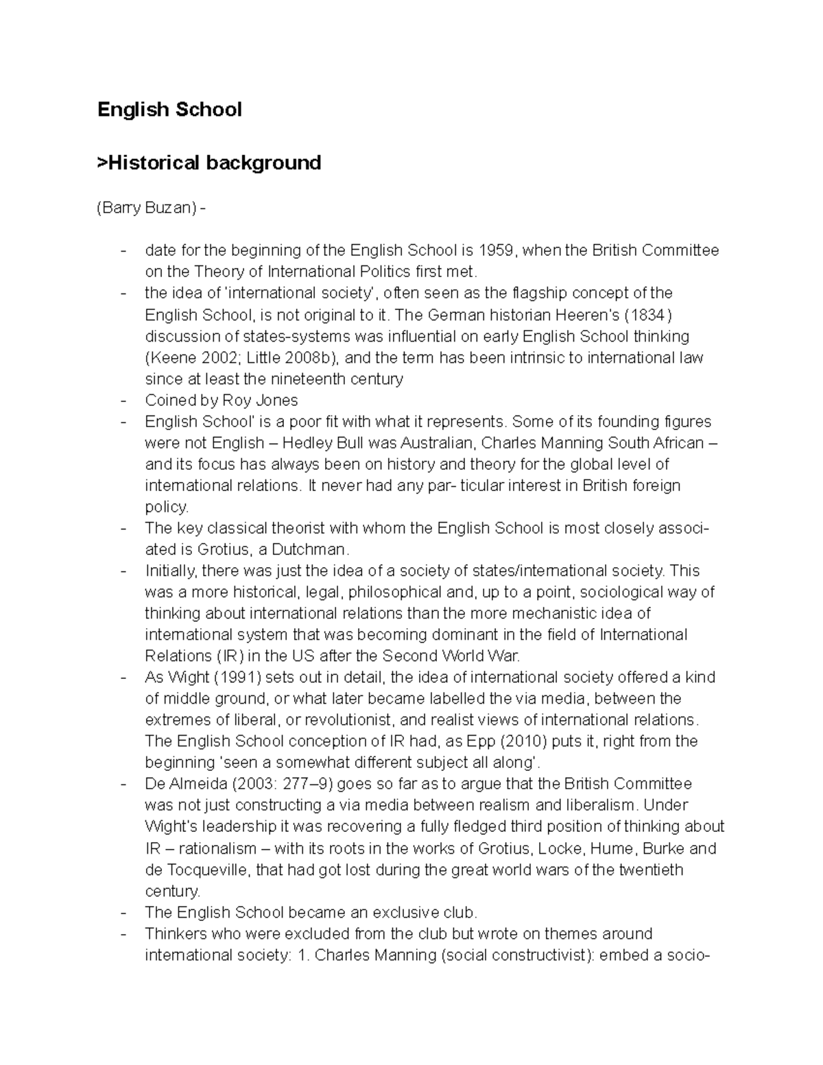 English school notes - English School >Historical background (Barry ...