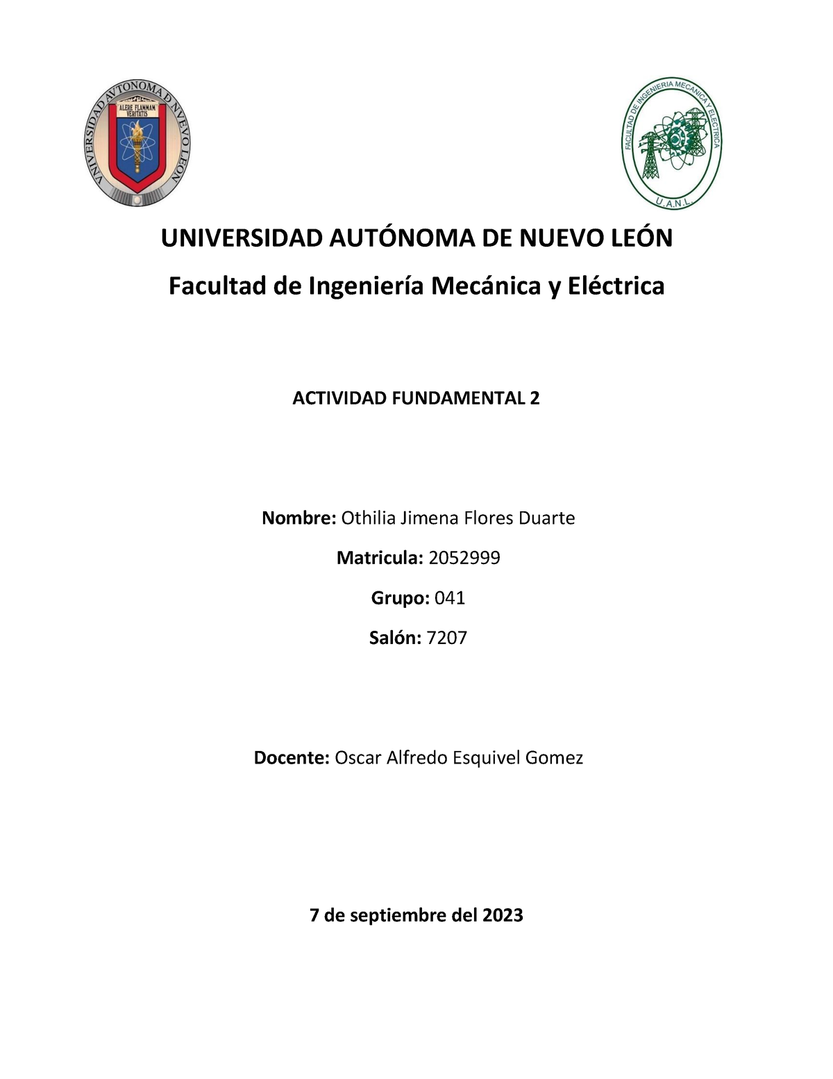 Actividad Fundamental 2 - UNIVERSIDAD AUT”NOMA DE NUEVO LE”N Facultad ...