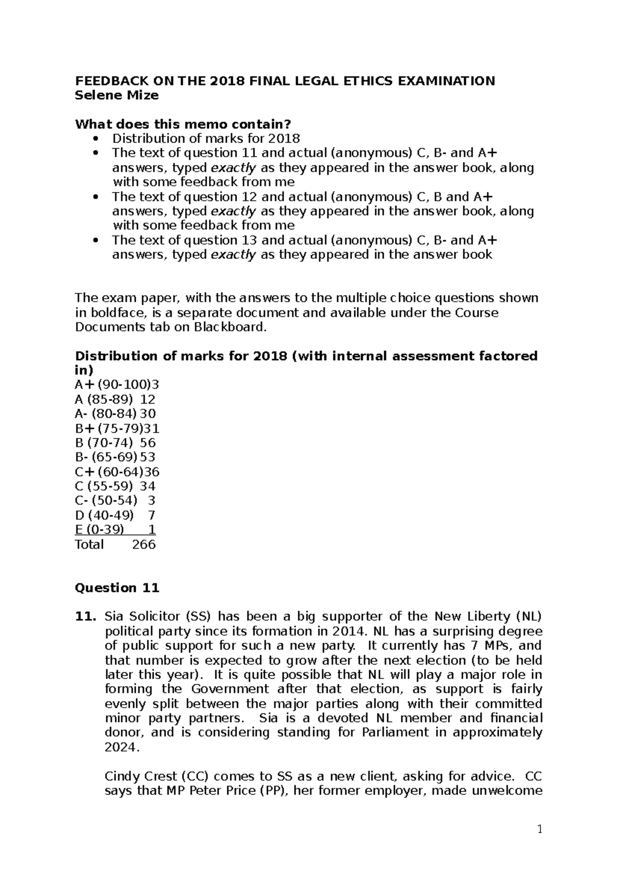 2018 Post A Summary Of how The Exam Went With Comments FEEDBACK ON 