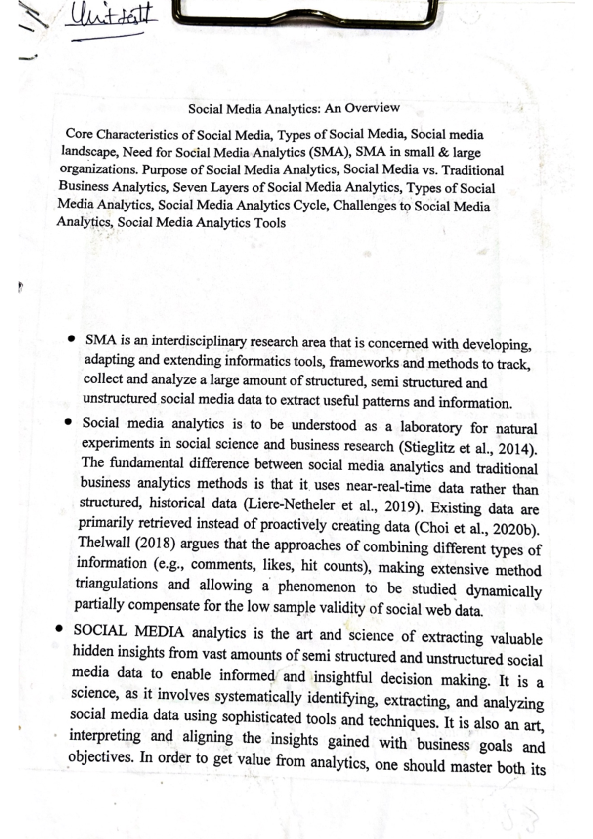 SMA Notes A DIV ONLY - Social Media Analytics - Studocu