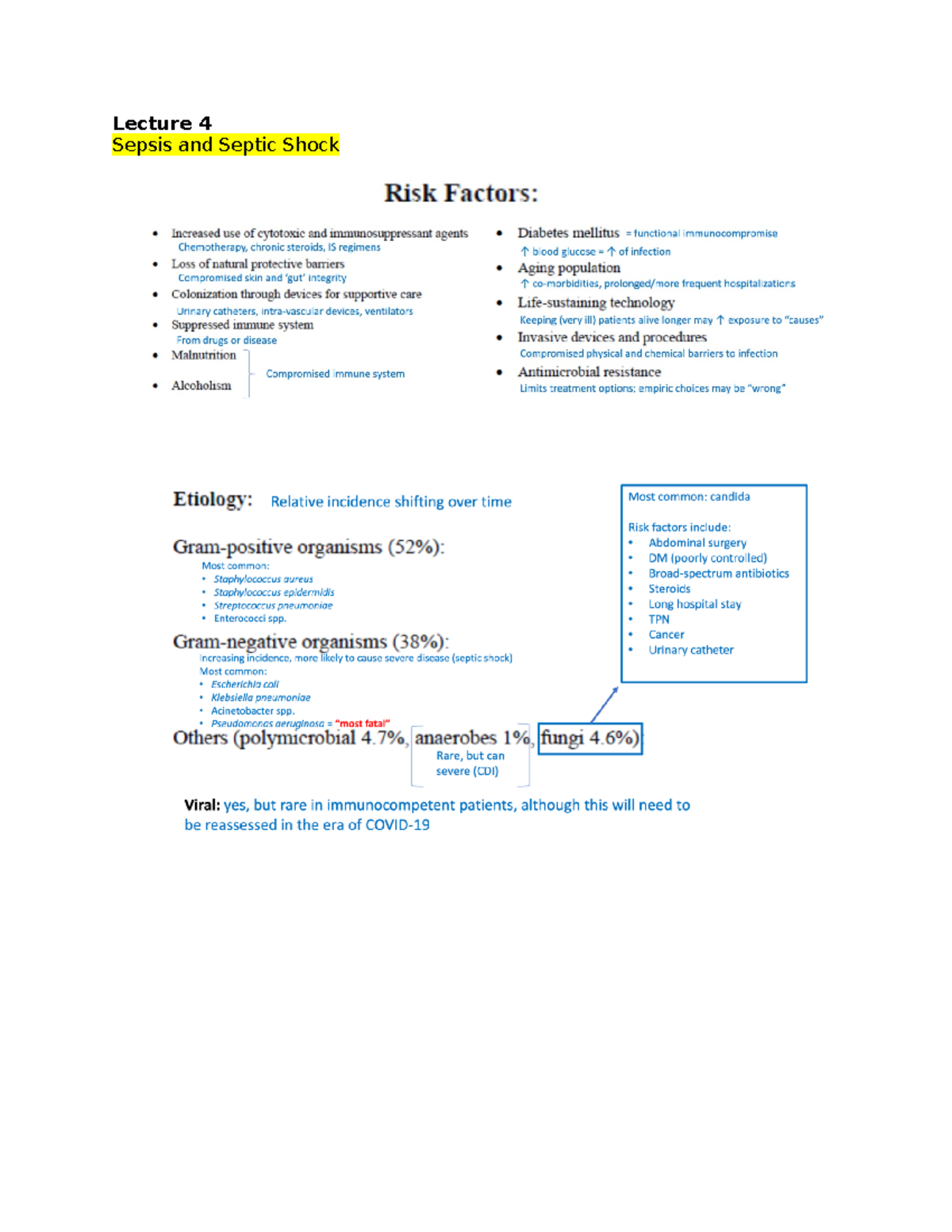 ID Exam 4 Lecture 4 - Comprehensive Notes of Infectious Disease ...