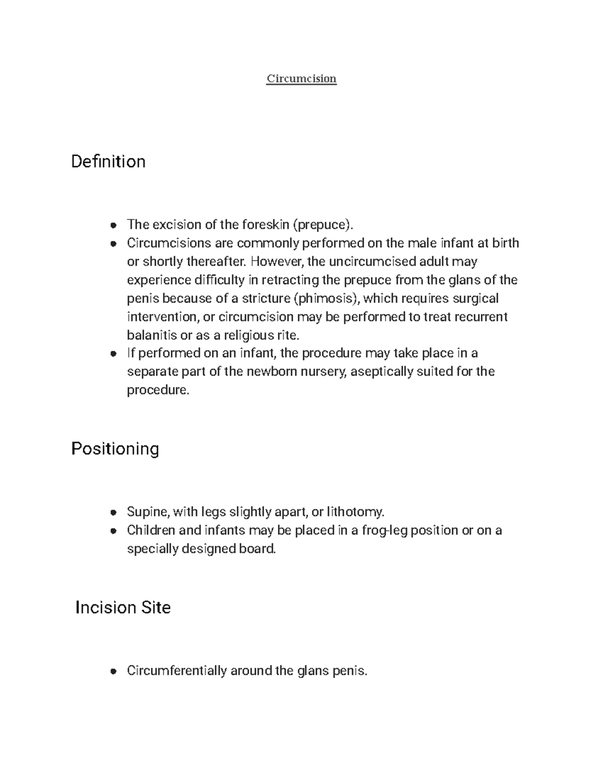 Circumcision lecture notes Circumcision Definition The excision of