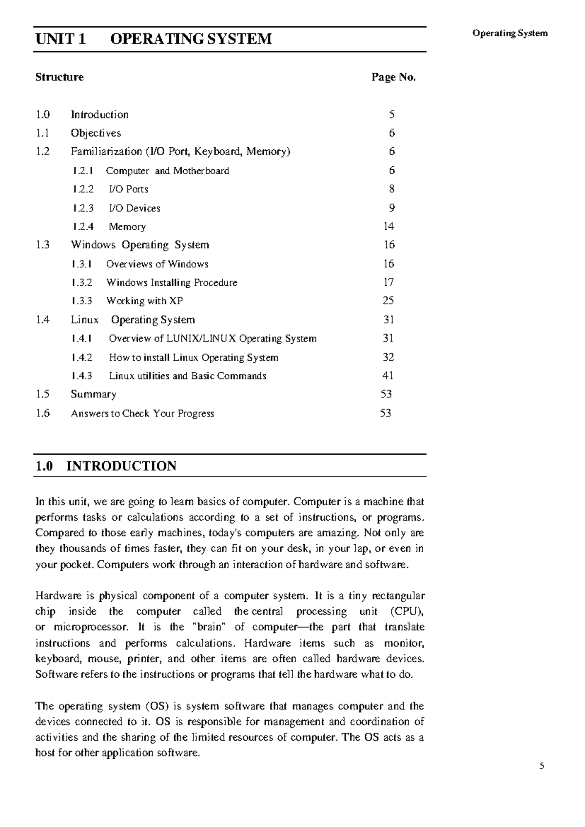 Unit-13 Operating System - UNIT 1 OPERATING SYSTEM Operating System ...