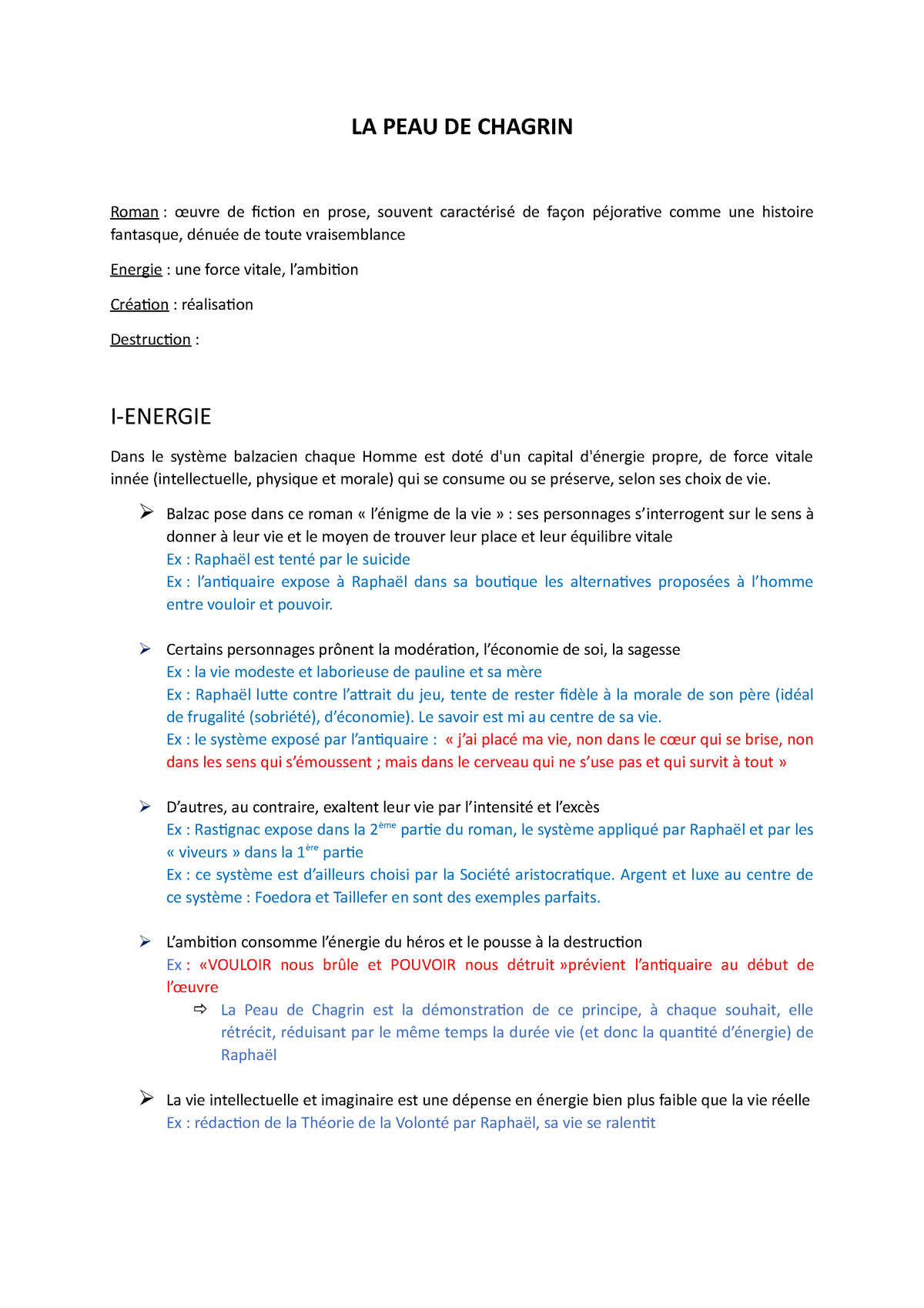 la peau de chagrin dissertation plan