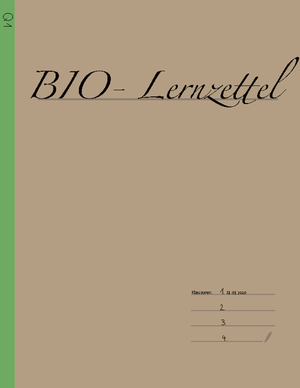Biologie Abi 22 - BIO- Lernzettel Klausuren: § 1. Enzymatic I