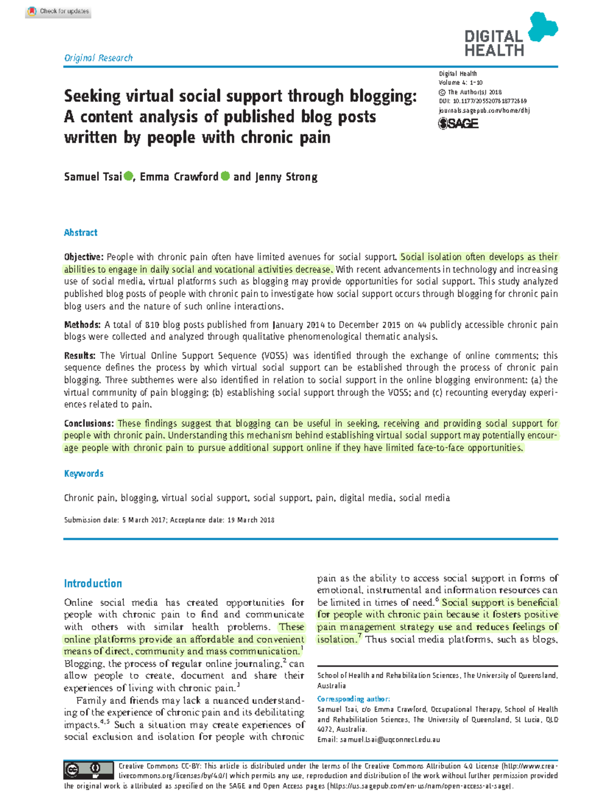 Unit 5 seeking virtual social suport through blogging - DIGITAL ...