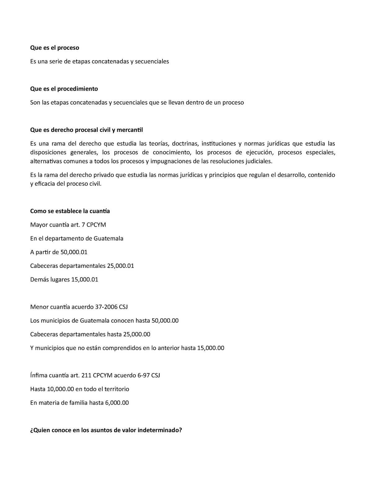 Cuestionario Derecho Procesal Civil Y Mercantil - Que Es El Proceso Es ...