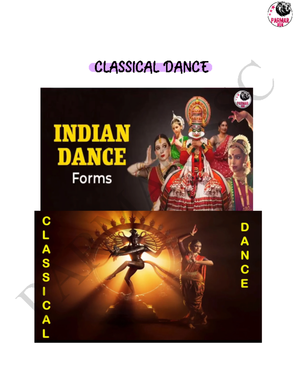 Classical Dance - CLASSICAL DANCE PARMAR SSC Indian Dance Forms Two ...