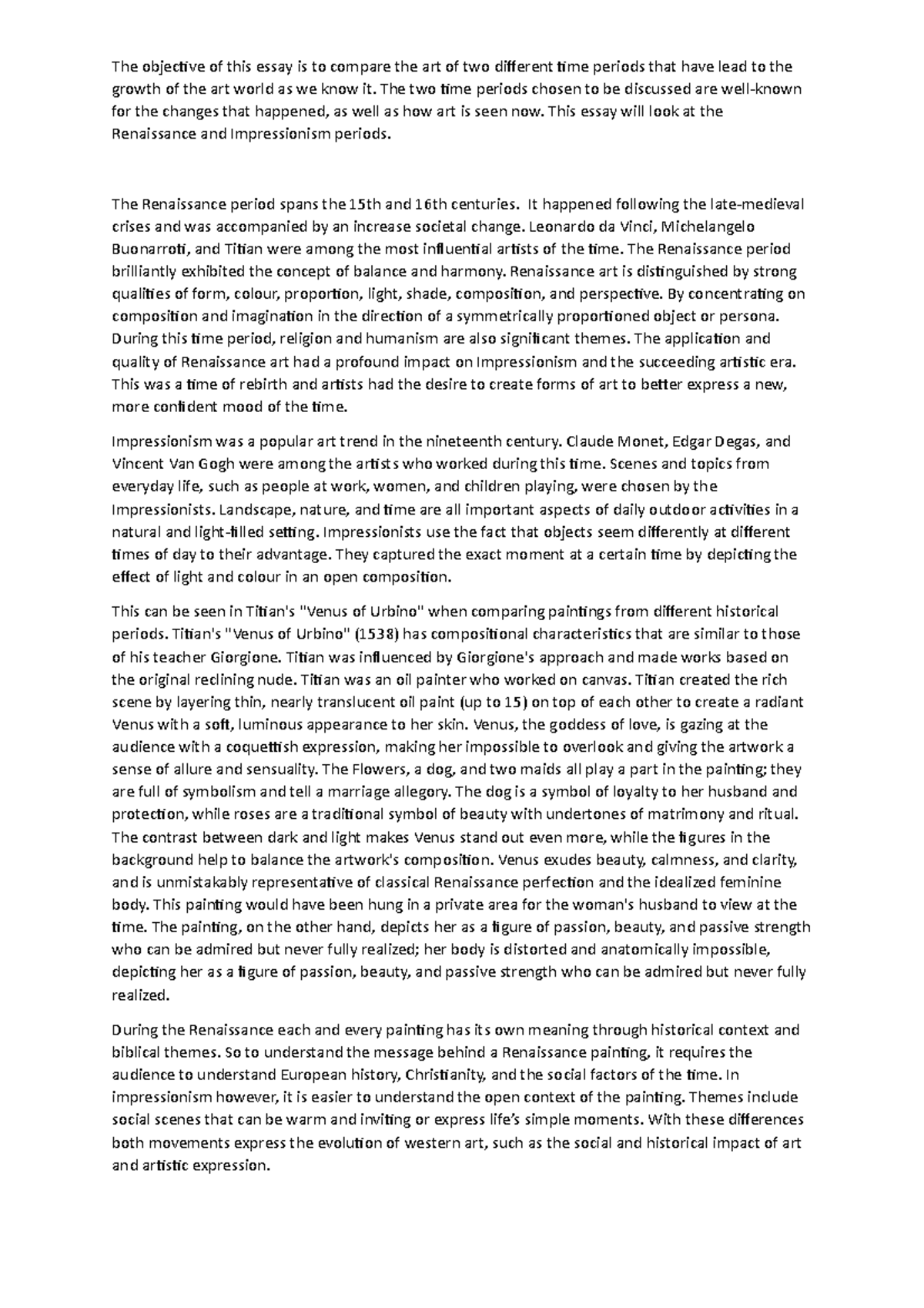 essay about art movement