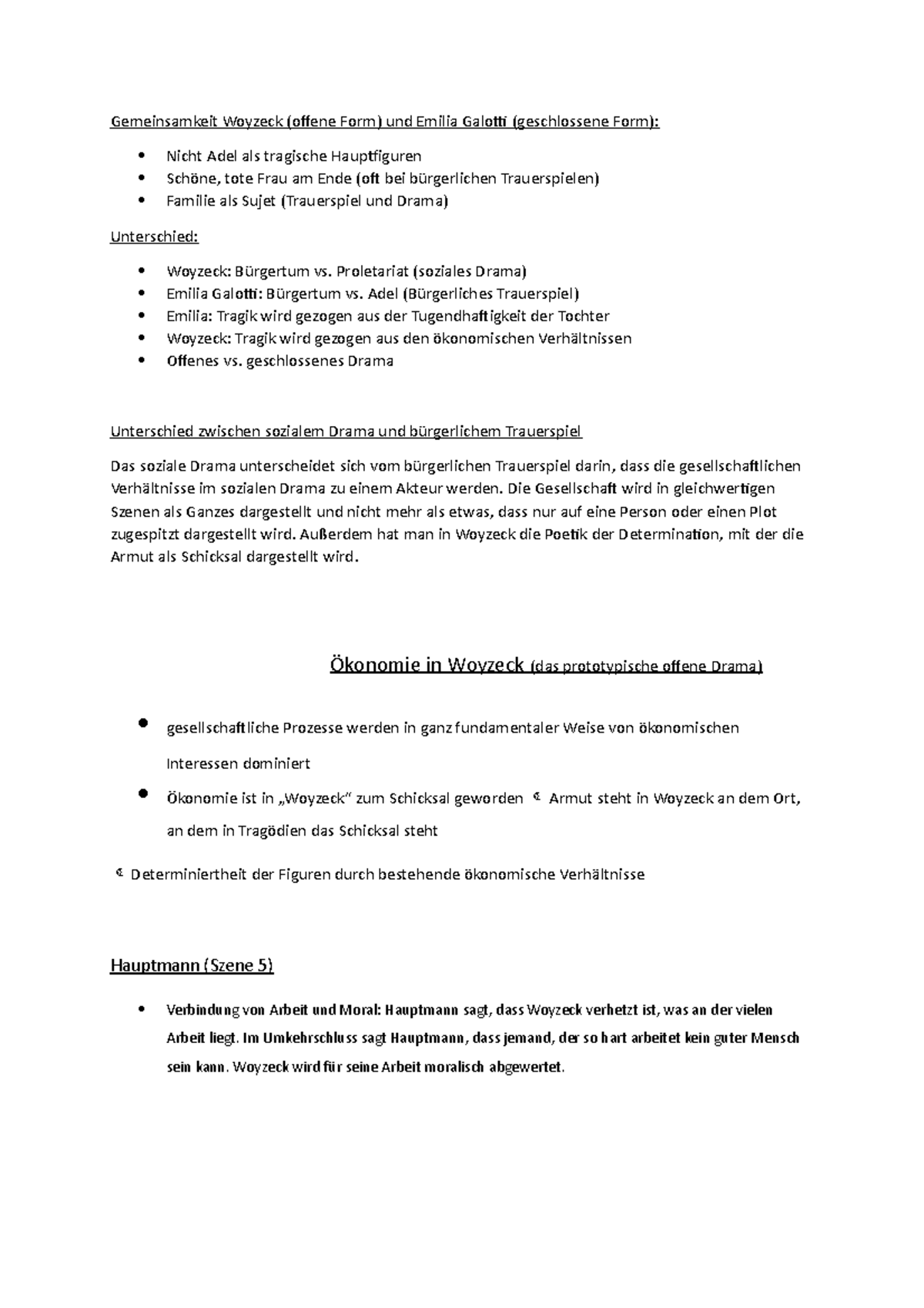 Zusammenfassung Von Emilia Galotti Woyzeck Zusammenfassung - Gemeinsamkeit Woyzeck (offene Form) und
