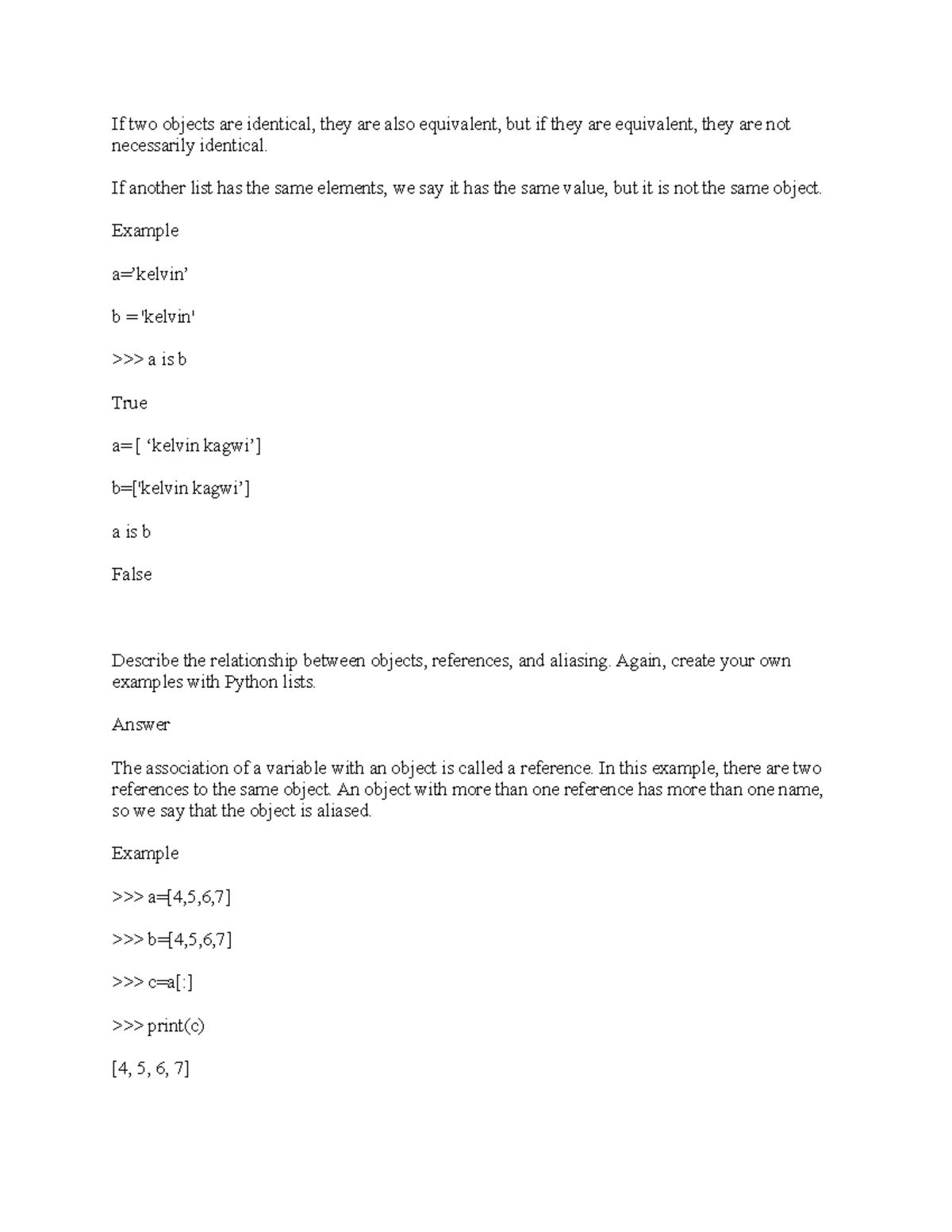 If Two Objects Are Identical If Another List Has The Same Elements