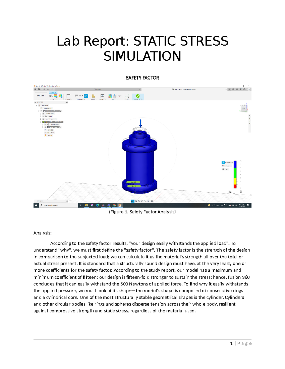Lab Report Static Stress Simulation - Lab Report: STATIC STRESS ...