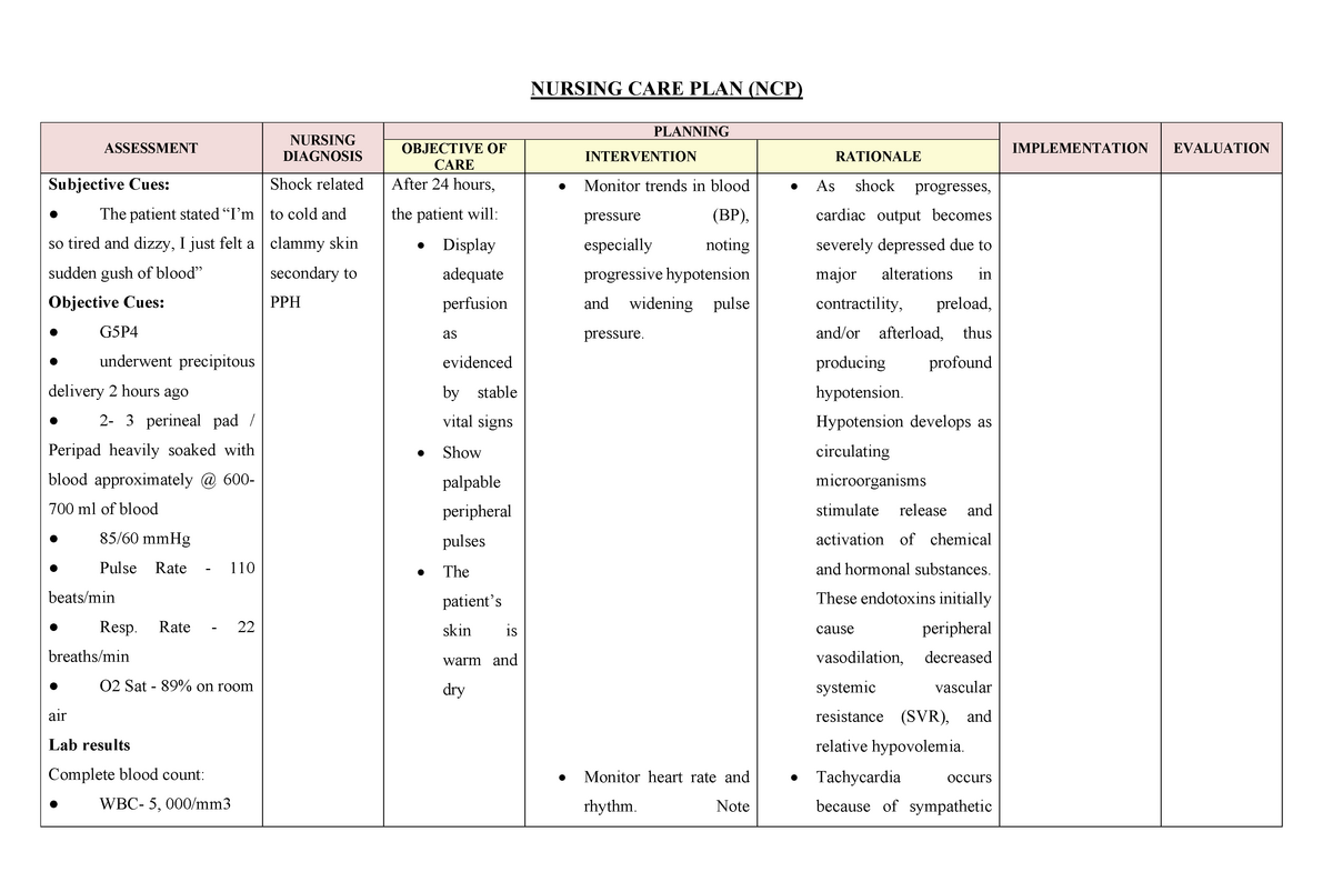 NCP ROT3 Villanueva Adrianenoel - NURSING CARE PLAN (NCP) ASSESSMENT ...