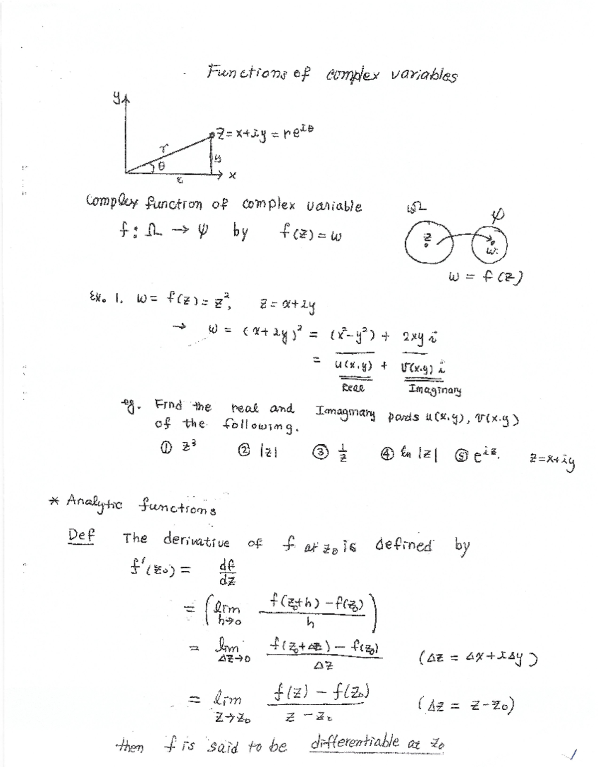 Analytic Functions - ENGR 3300 - Studocu