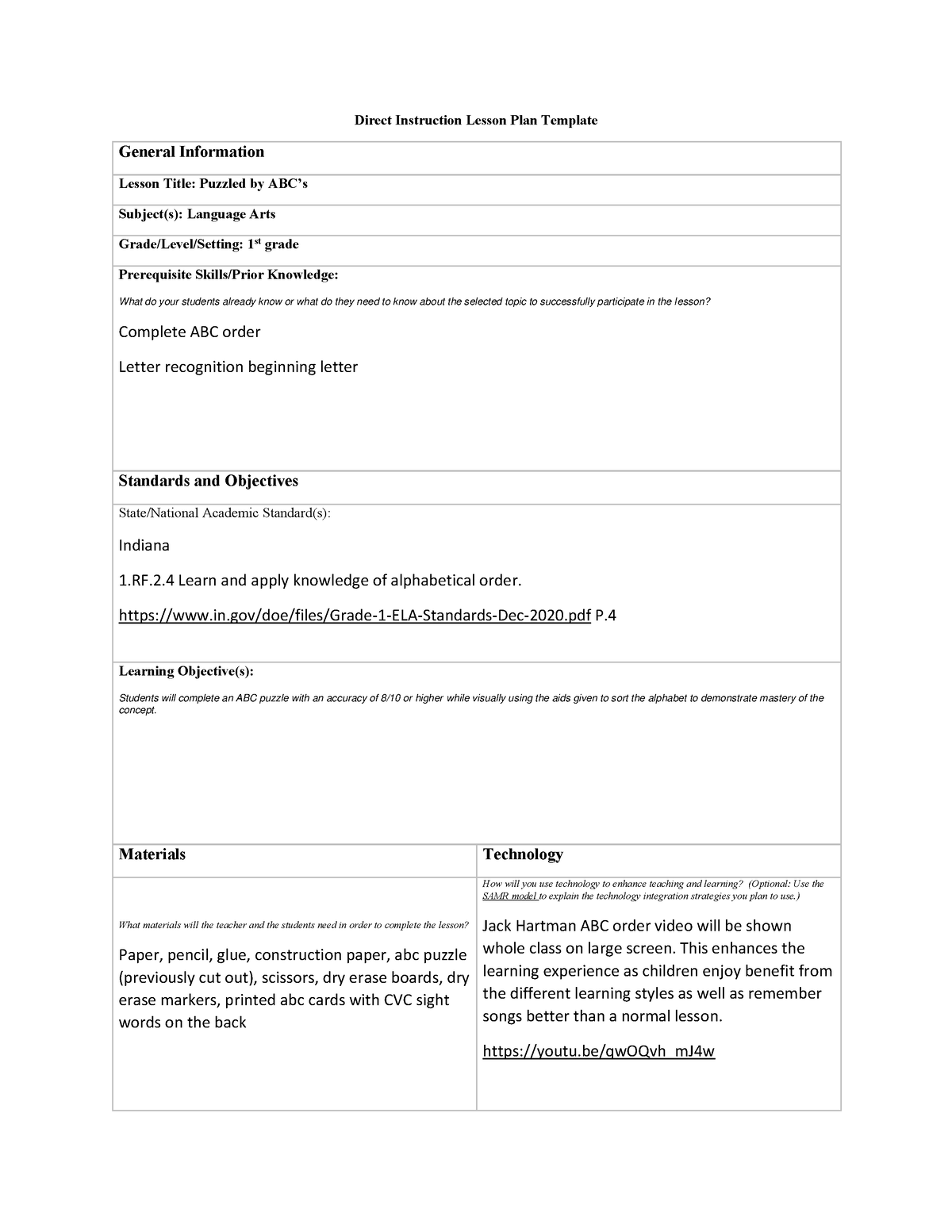 DGM2 Task 2 No revision - Direct Instruction Lesson Plan Template ...