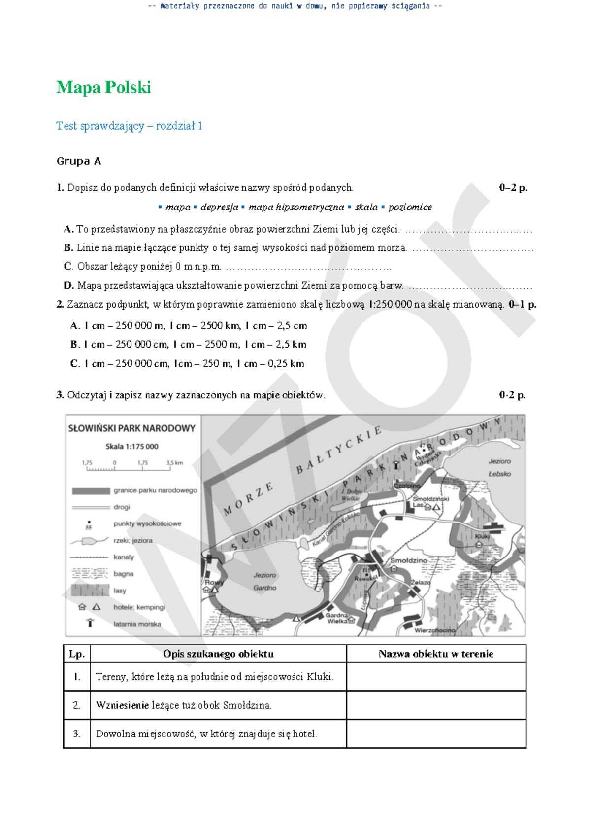 Sprawdzian Z Geografii Mapa Polski