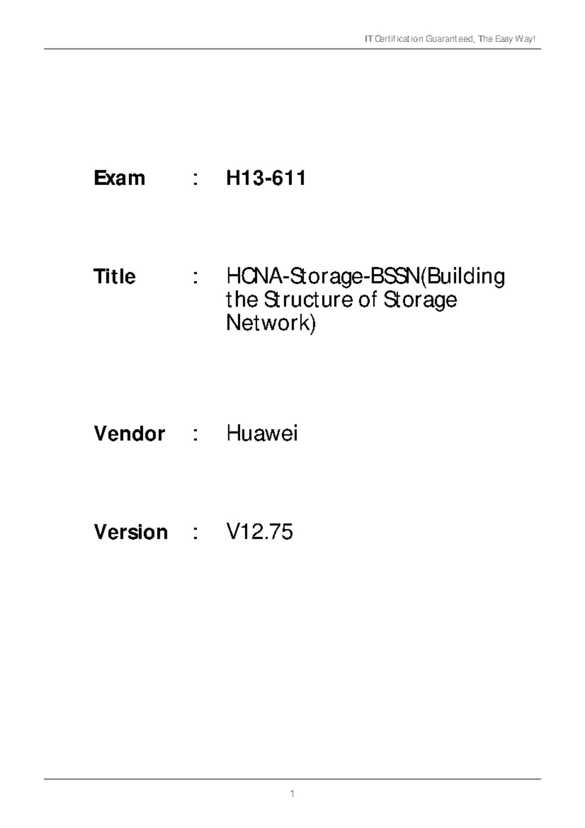 H13-611_V5.0 Schulungsunterlagen
