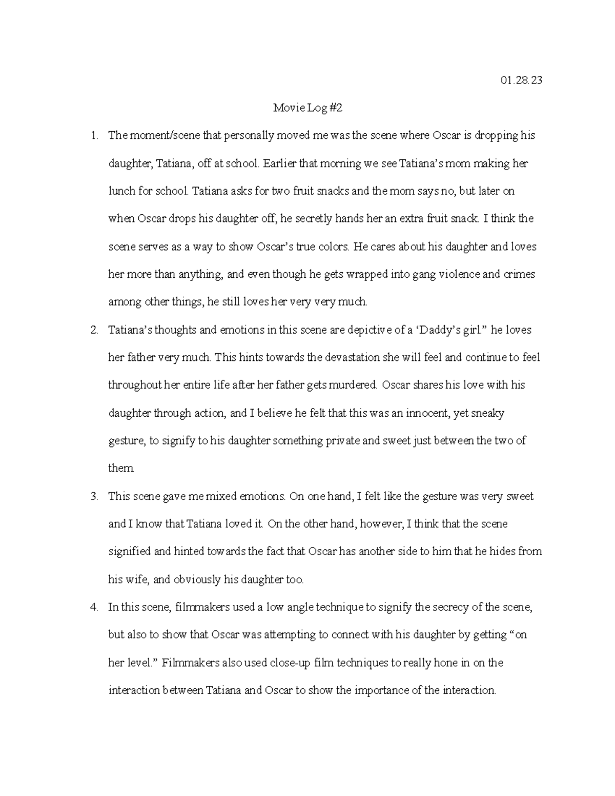 TFM160 Movie Log #2 - 01. Movie Log # The moment/scene that personally ...
