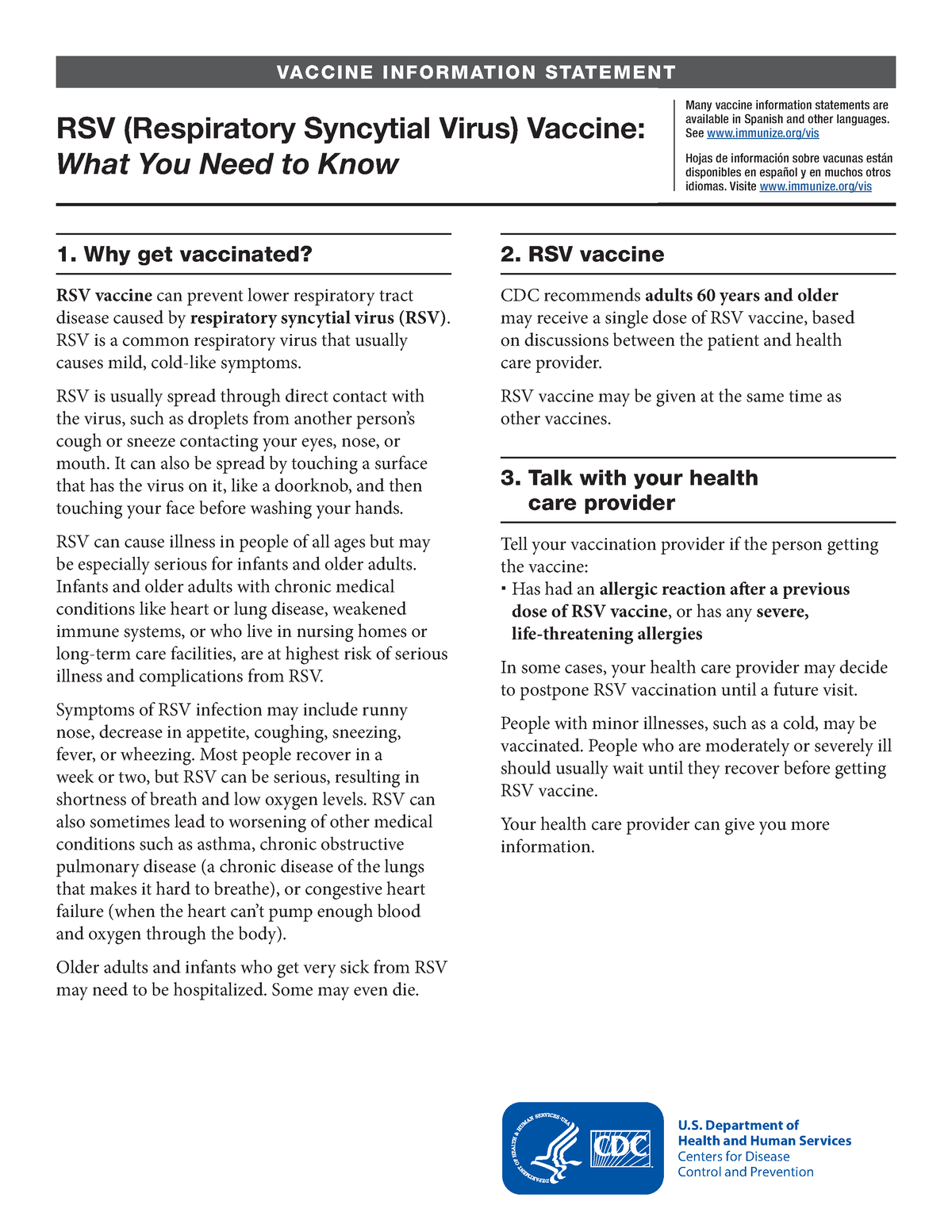 Rsv Virus Respiratorio VACCINE INFORMATION STATEMENT Many   Thumb 1200 1553 