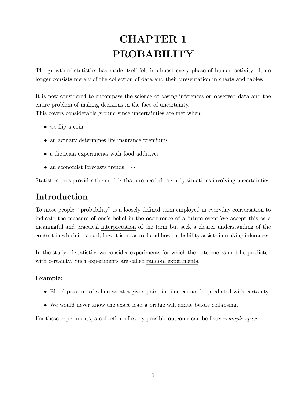 CH0-Probability - ijhj - CHAPTER 1 PROBABILITY The growth of statistics ...