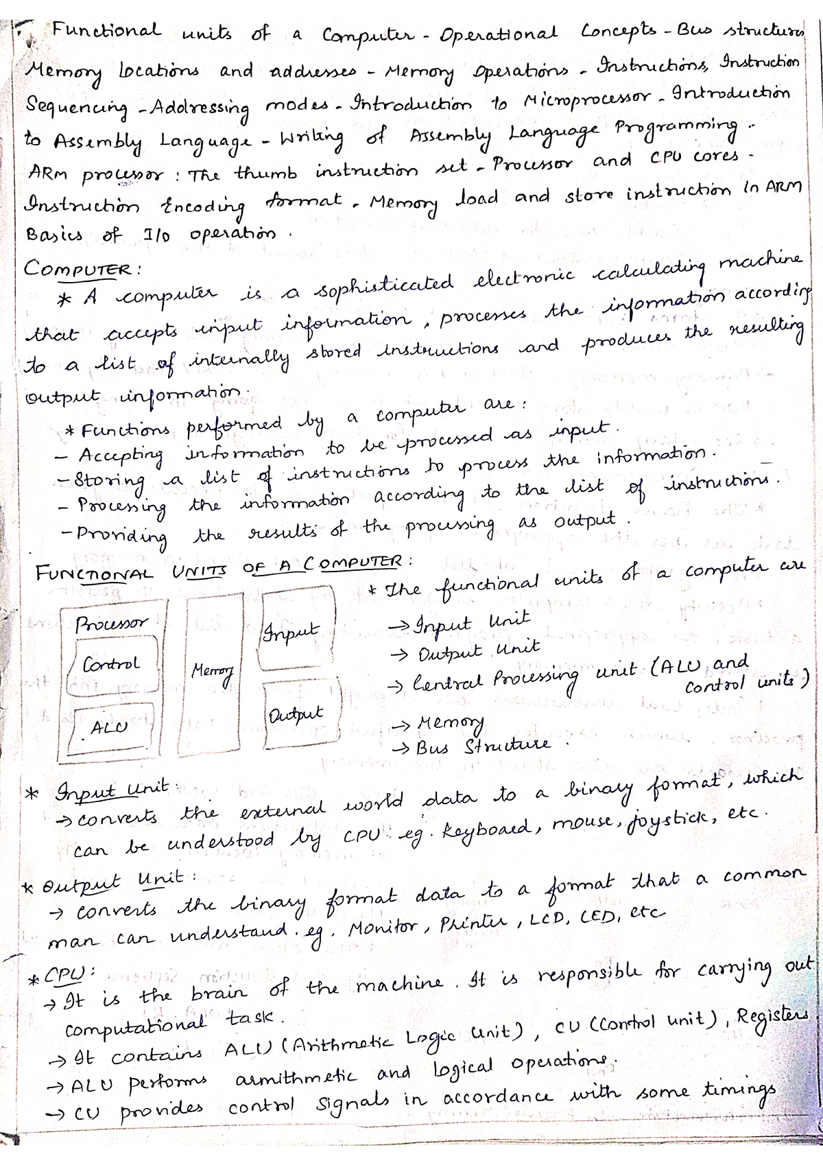 Unit 1 - Unit 1 - Computer Organization And Architectures - Studocu