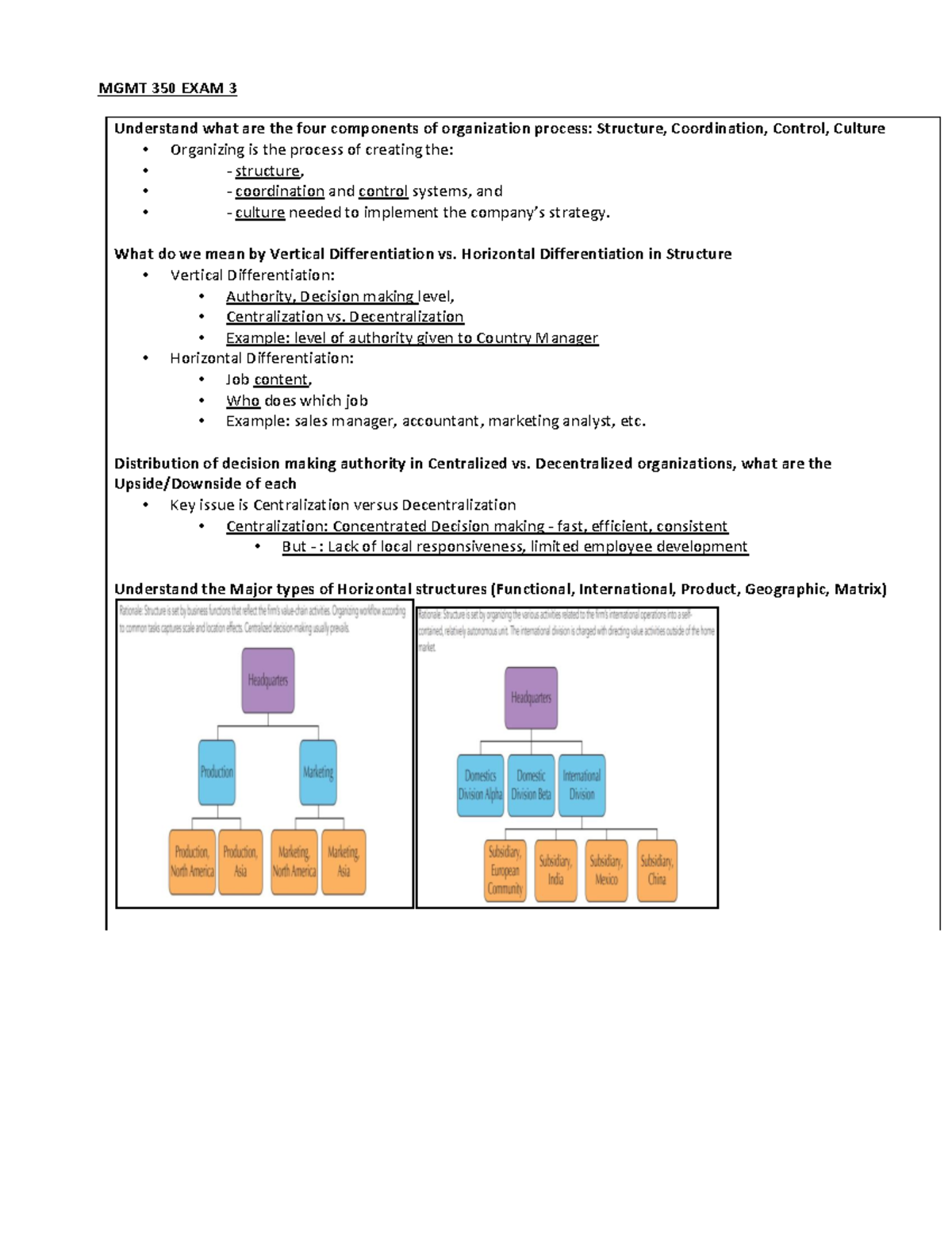 MGMT 350 EXAM 3 Study Guide - MGMT 350 EXAM 3 Understand What Are The ...