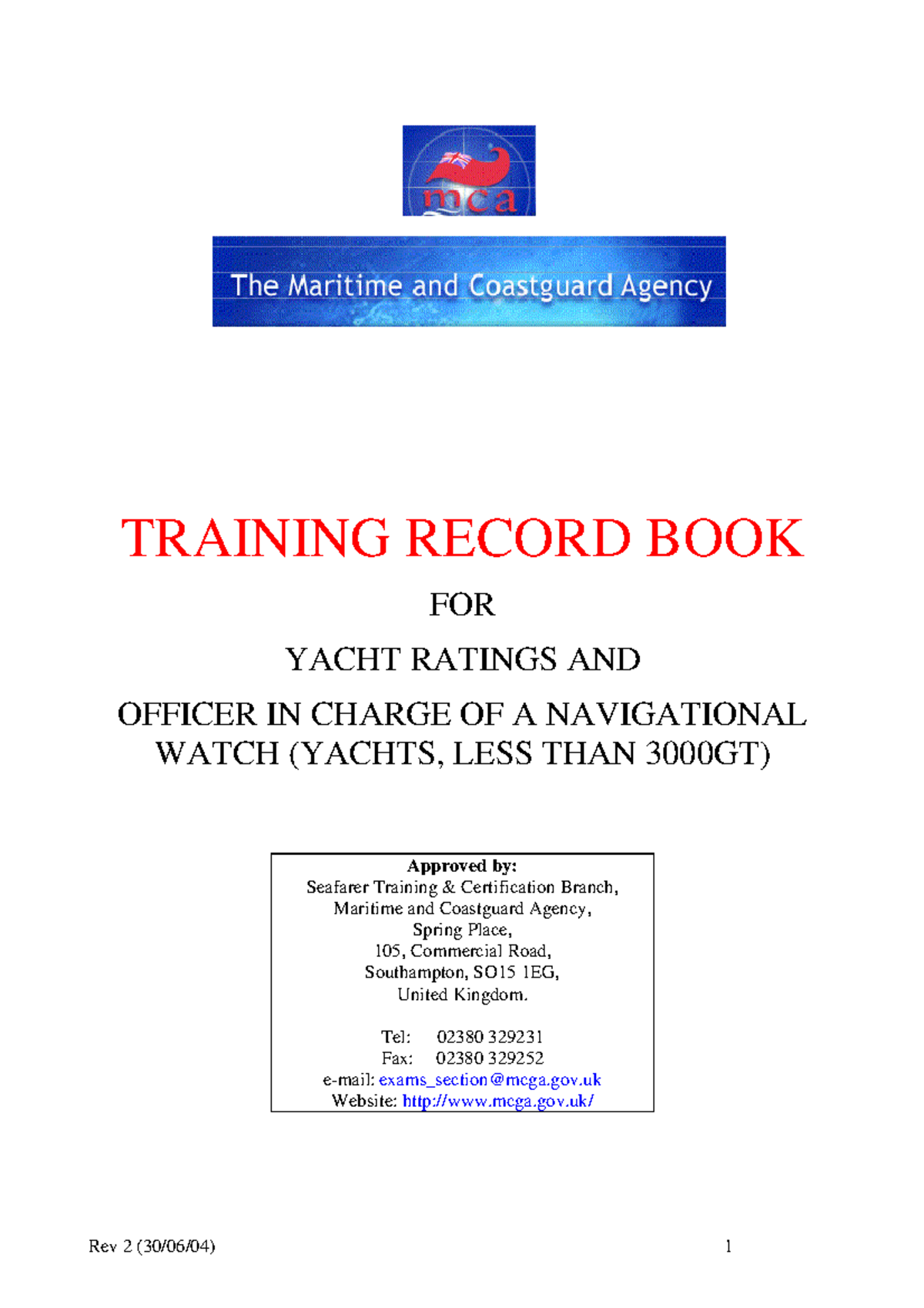 yacht rating record book