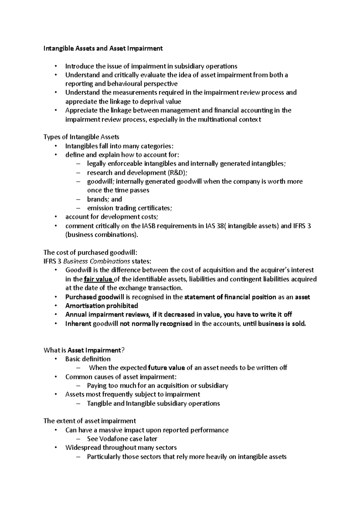 Financial reporting 4 - Lecture notes 4 - Intangible Assets and Asset ...