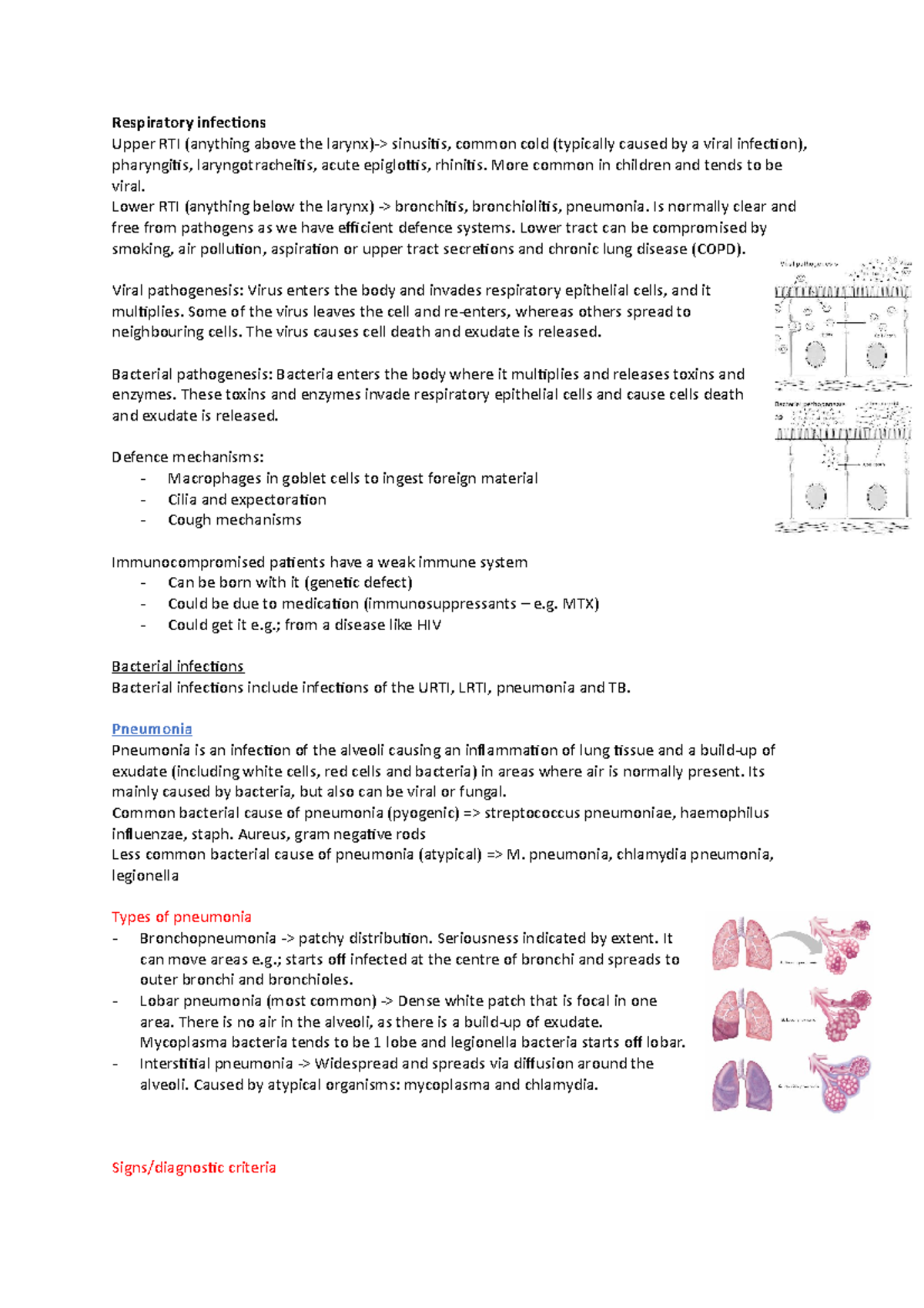 Respiratory infections - Respiratory infections Upper RTI (anything ...