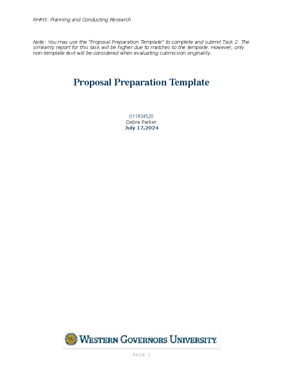 Proprosal preparation template (finished) - RHM3: Planning and ...