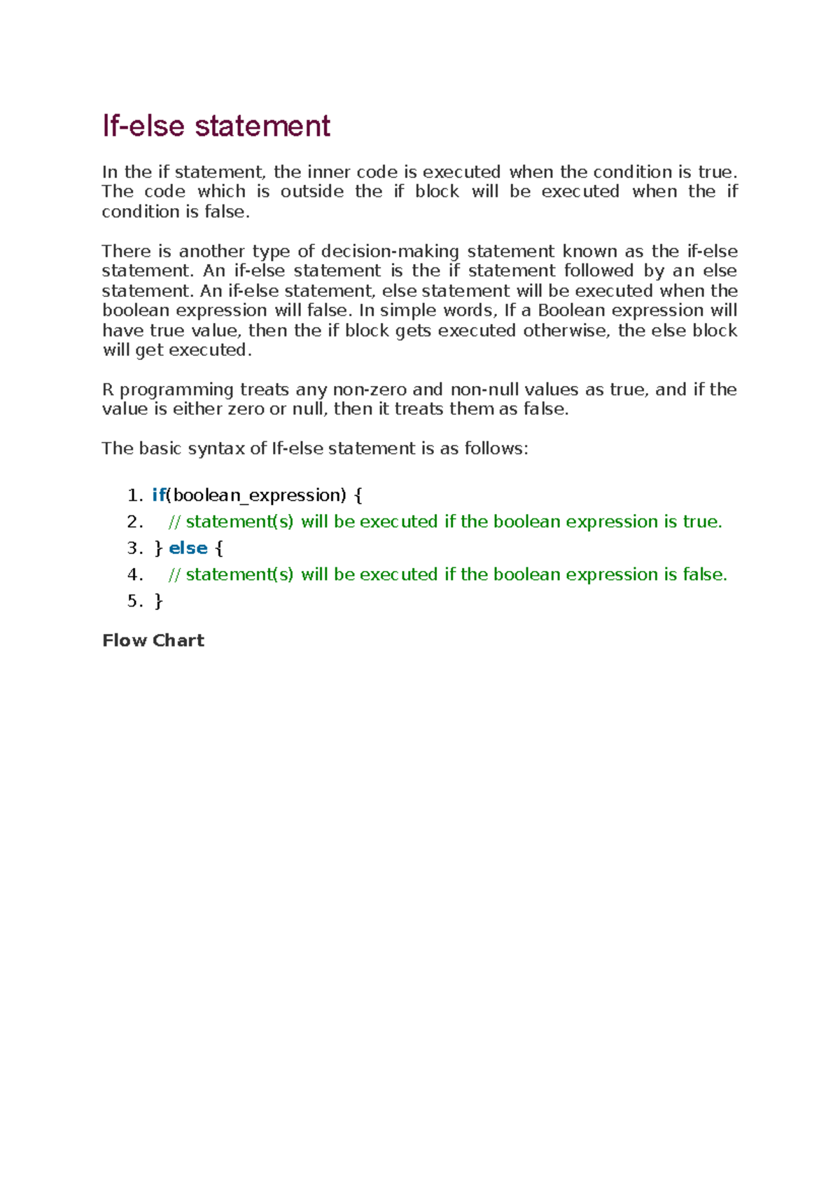 If El SE Loops - helpful - If-else statement In the if statement, the ...