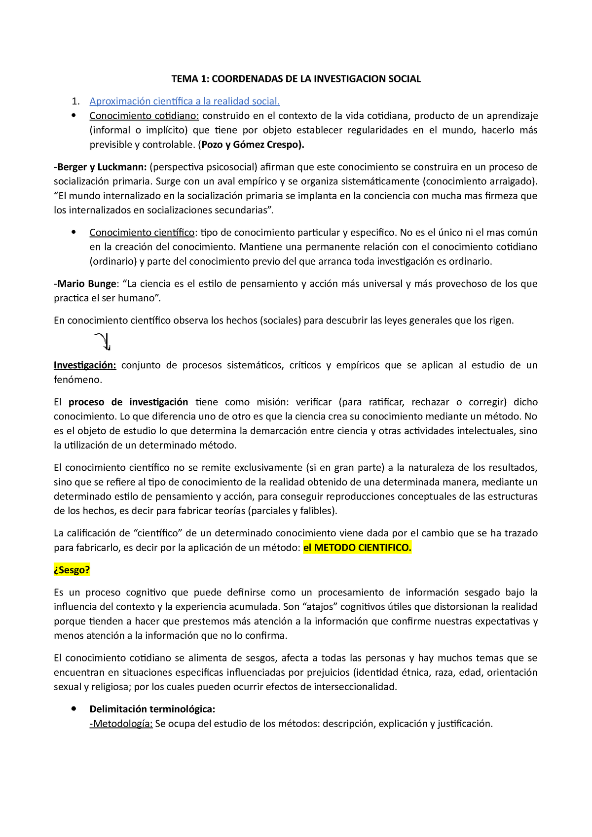 Apuntes Tema 1 Tecnicas Tema 1 Coordenadas De La Investigacion Social Aproximación Científica 3214