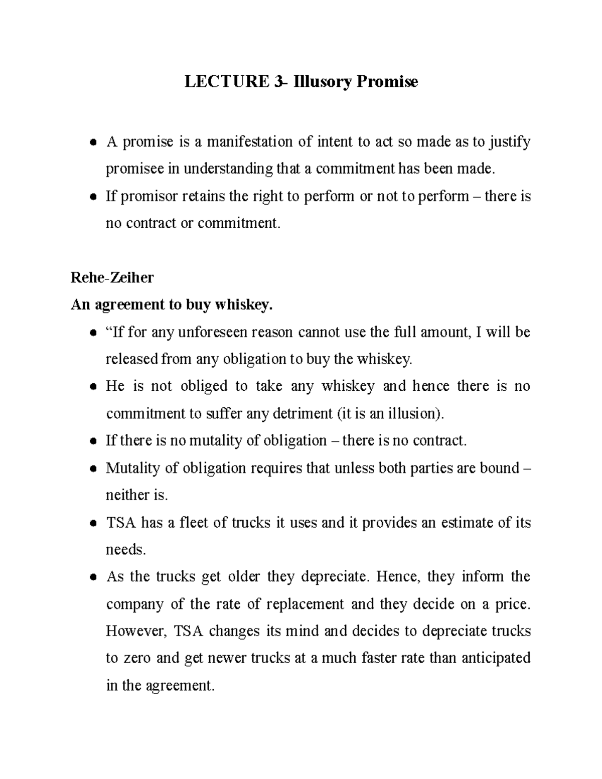 CL3 Lecture notes 3 LECTURE 3 Illusory Promise A promise is a