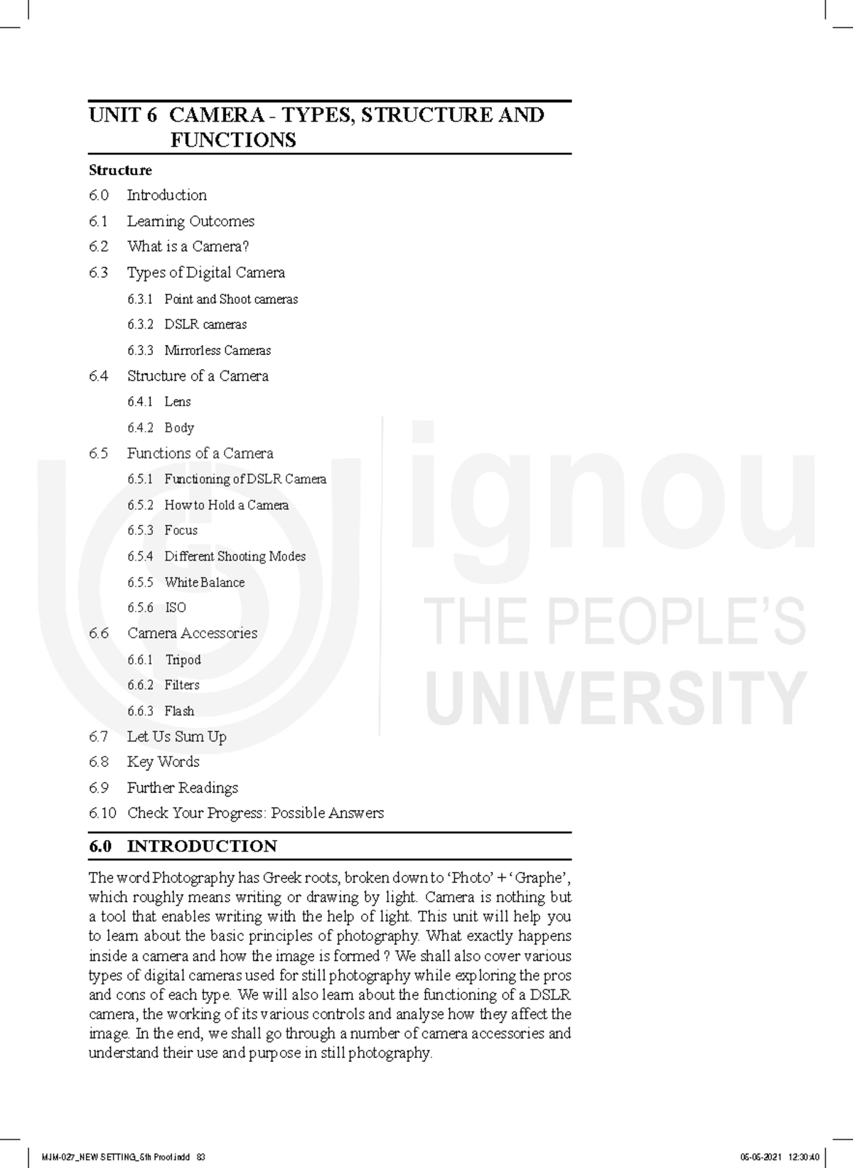 Unit-6 - 83 Camera - Types, Structure and UNIT 6 CAMERA - TYPES ...