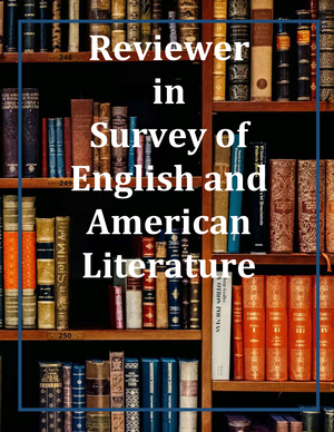 Reviewer in Survey of English-American-Literature - Reviewer in Survey of  English and American - Studocu