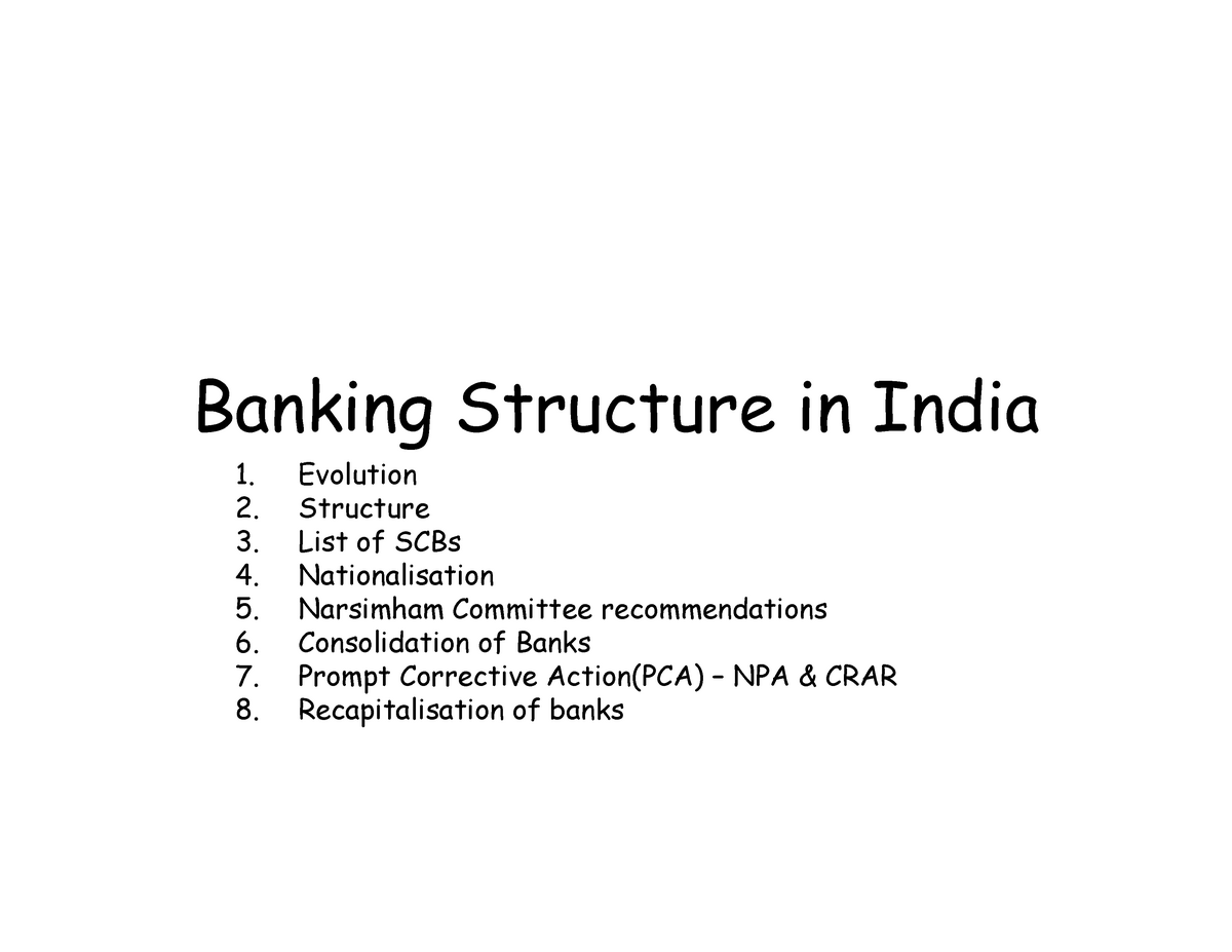 Banking Structure - Lecture Notes 2 - Banking Structure In India ...