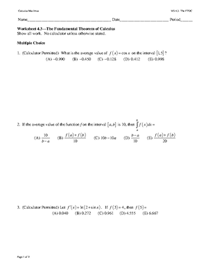 Unit 2 Review 2.1-2.10 AP Solutions - Name SOLUTIONS AP Calculus Unit 2 ...