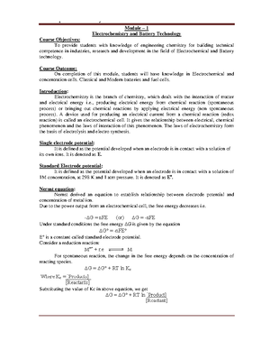 Module 5 Question Bank - B First Year 2020-21 Engineering Chemistry ...