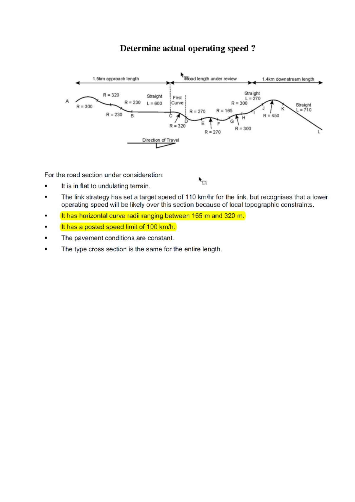 Transport Engineering Tutorial 2 Questions - CIVE1180 - Determine ...