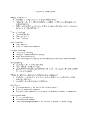 Mindfulness Principles Notes - Principles of Mindfulness Perspective ...