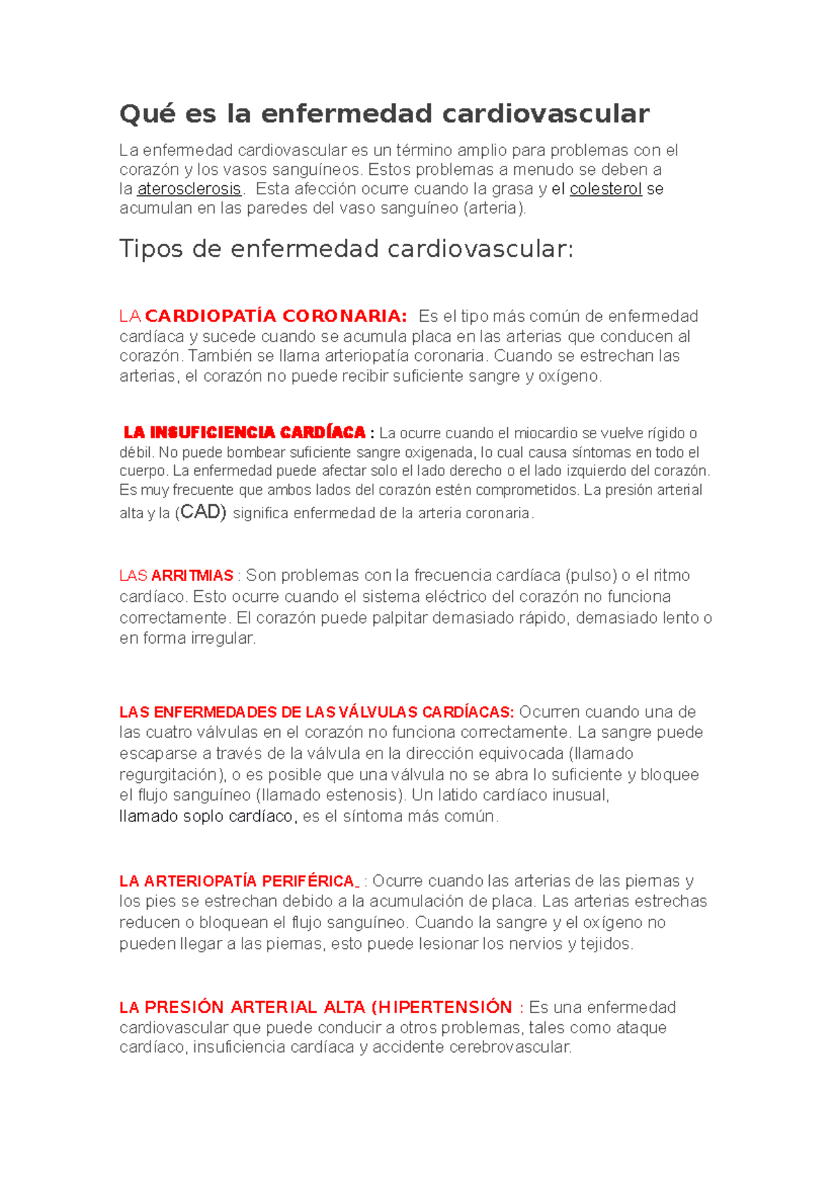 Enfermedades cardiovasculares - Qué es la enfermedad cardiovascular La ...