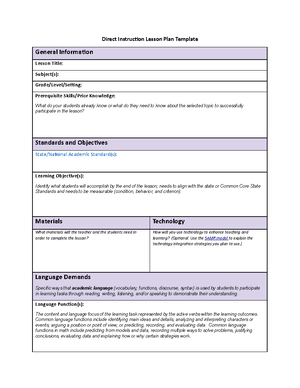 WGU 5E Lesson Plan Template - 5E Lesson Plan Template General ...