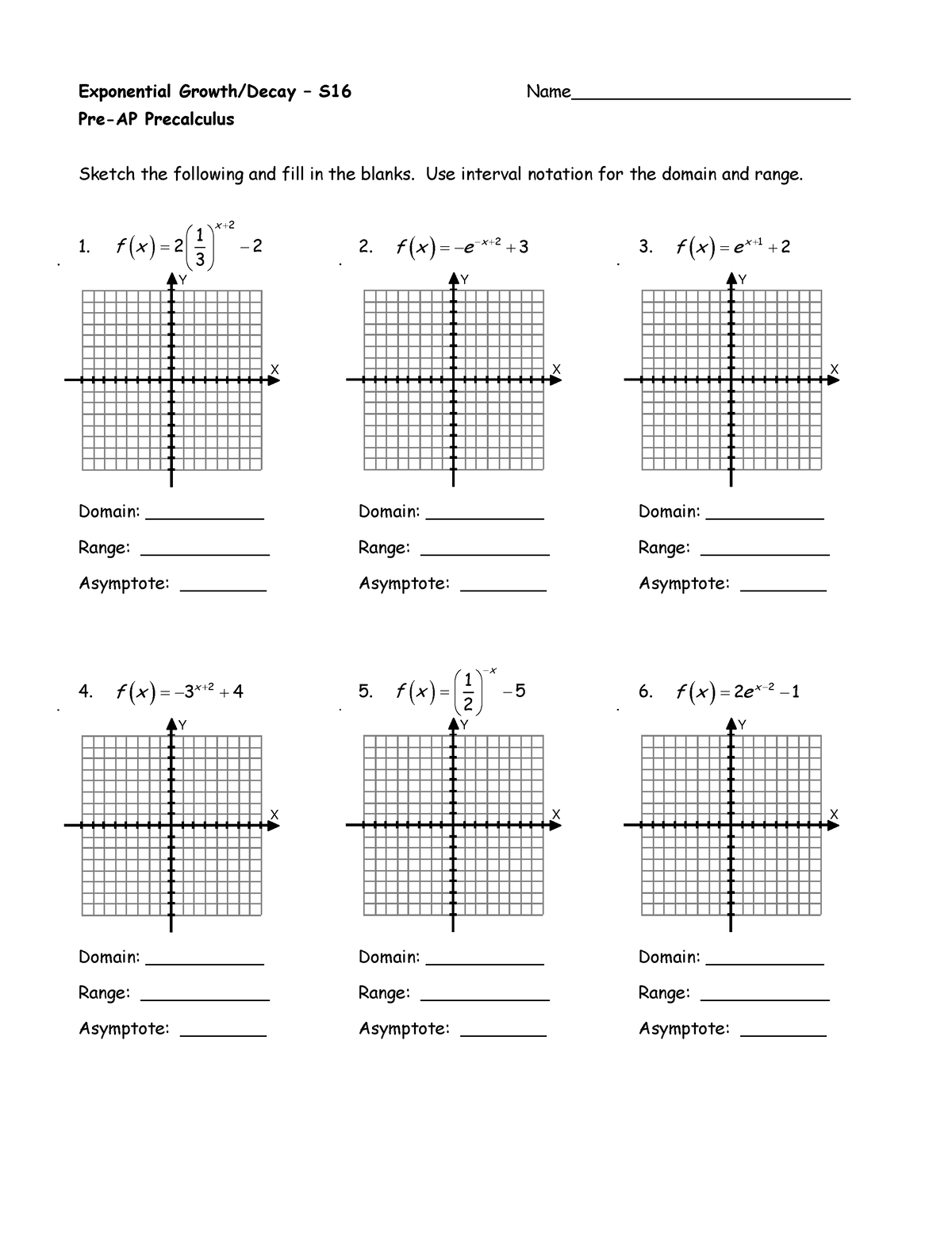 1. WS Exponential growth-decay - Copy - X Y X Y X Y X Y X Y X Y ...