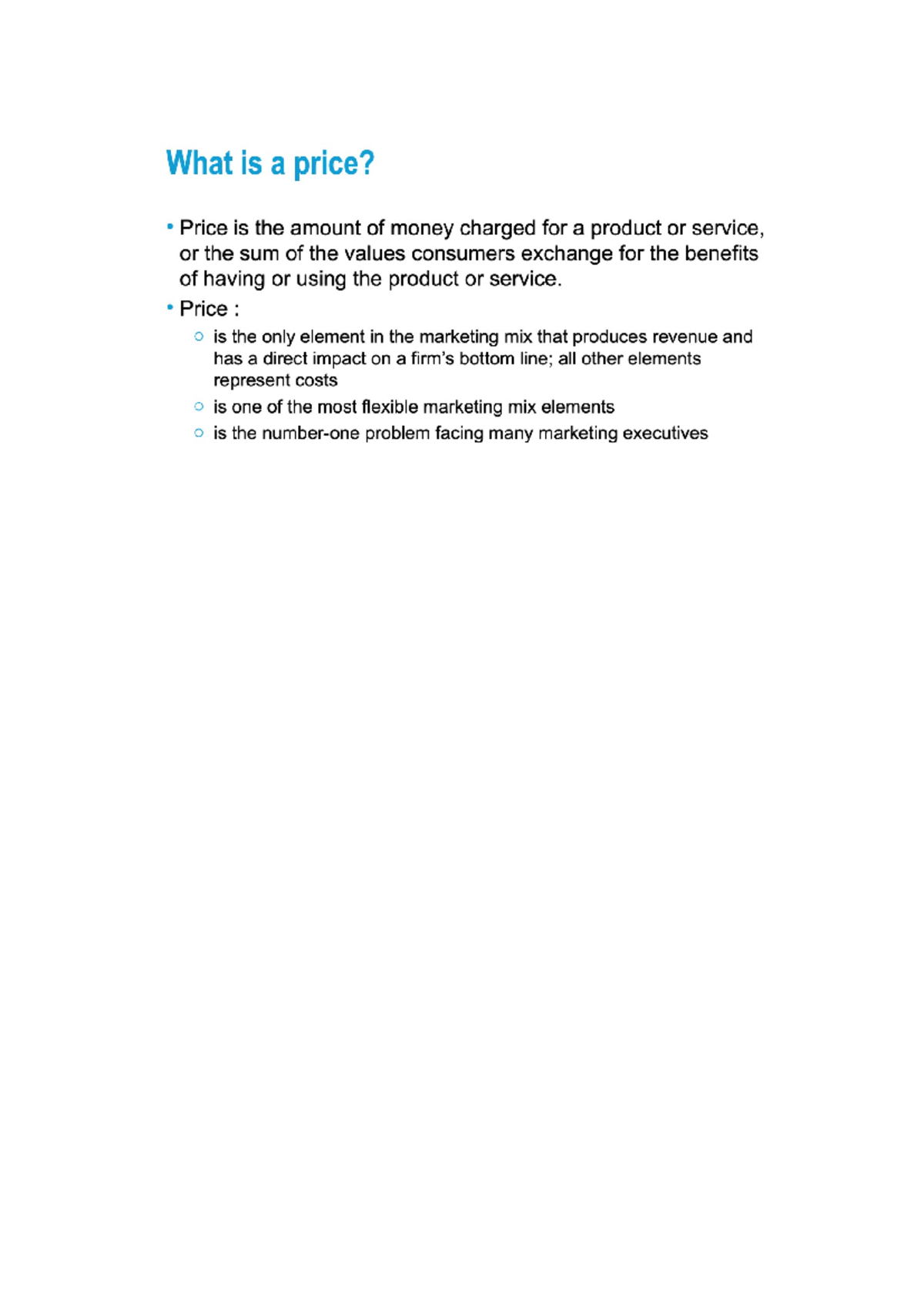Doc2 - notes - What is a price? Price is the amount of money charged ...