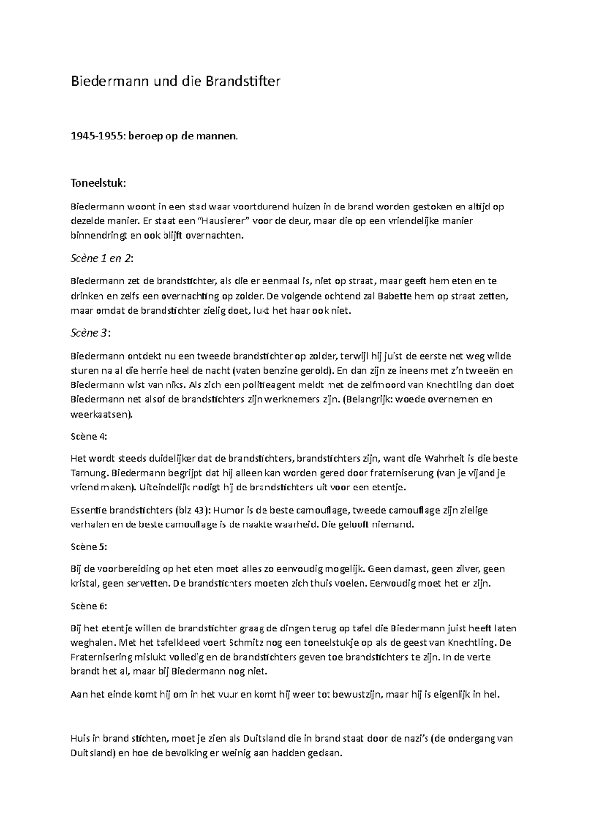 Biedermann Und Die Brandstifter Zusammenfassung Biedermann und die Brandstifter - Biedermann und die Brandstifter 1945