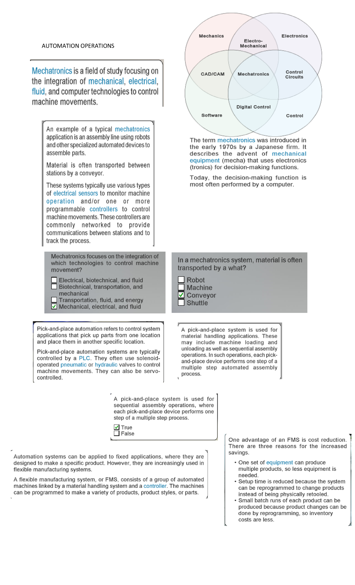 Automation Operations - BS Industrial Engineering - AUTOMATION ...