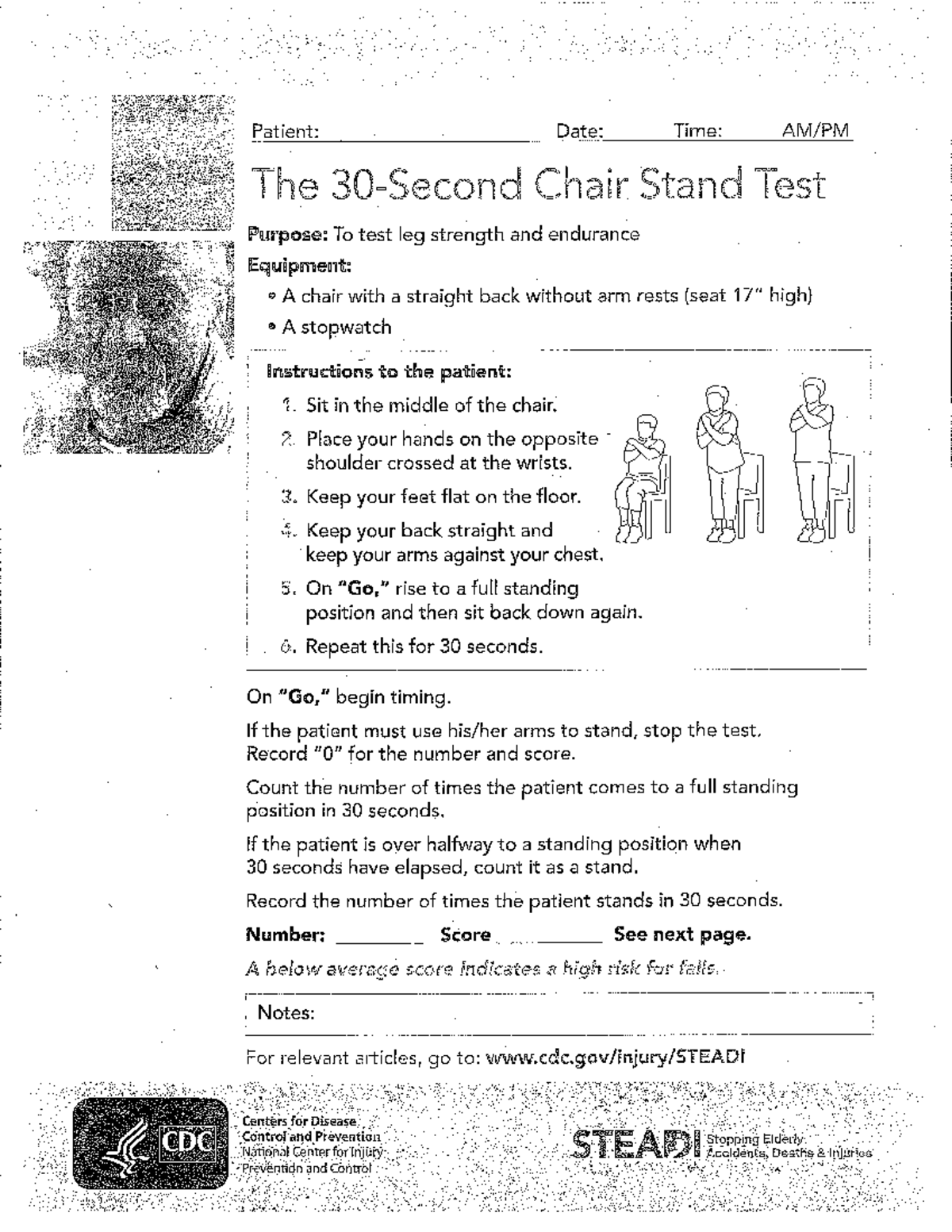 Geriatric 30 second chair stand test PHT 586 Studocu