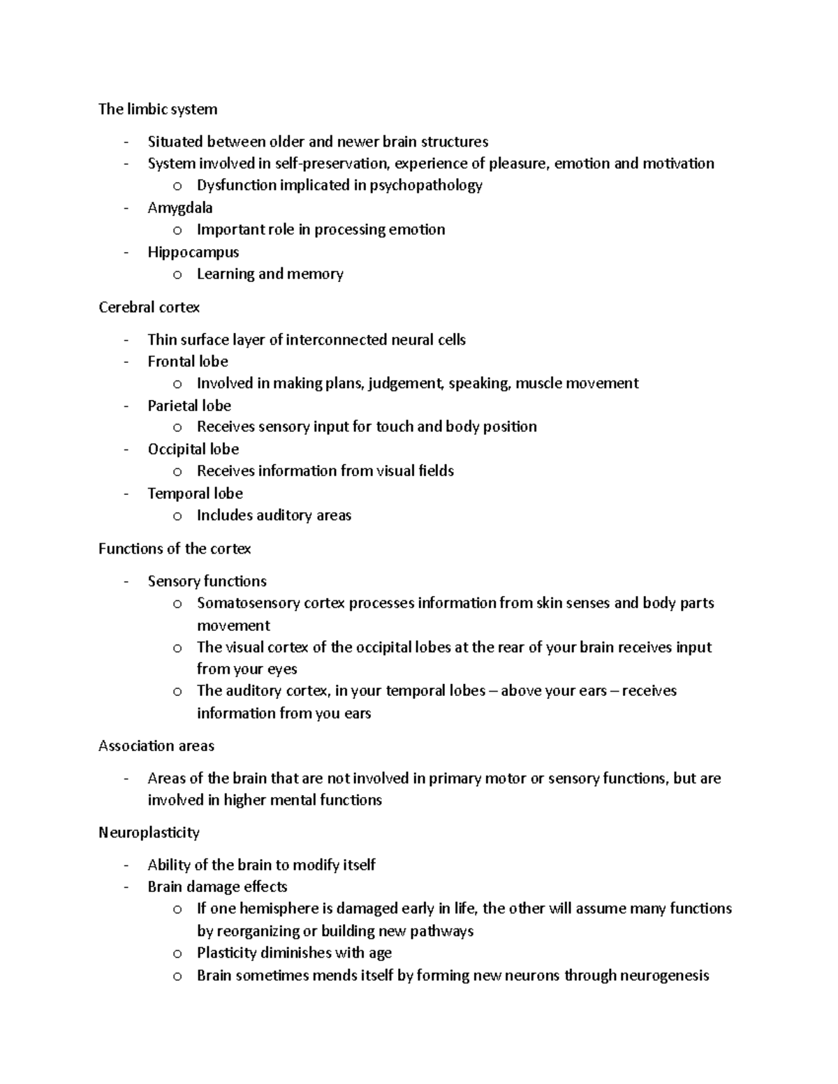 Psych Notes September 22 - The limbic system Situated between older and ...