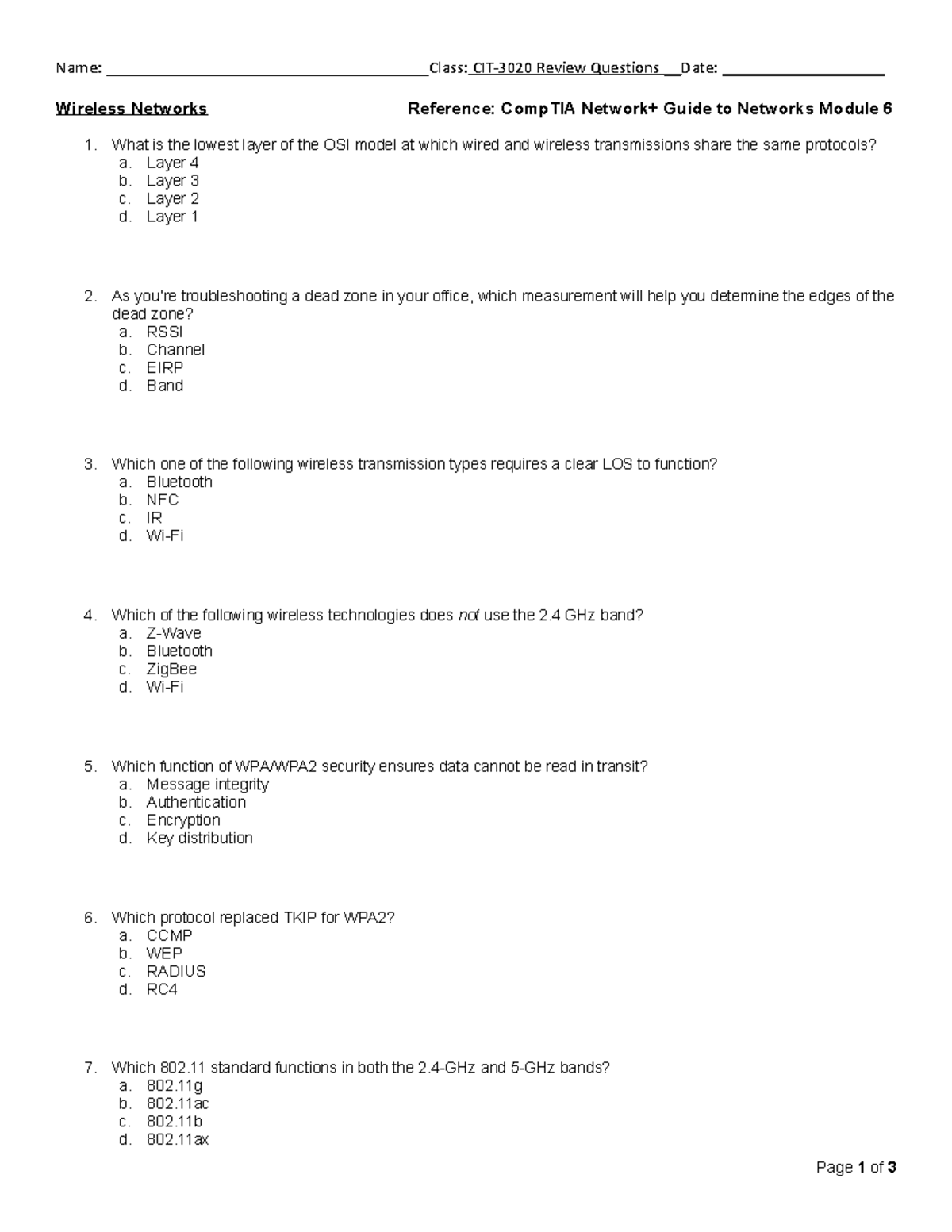 Module 6 Review Questions Name