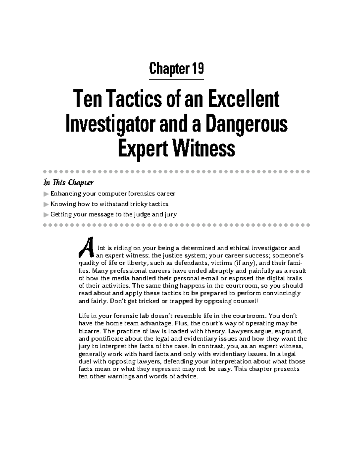 Computer Forensics Ten Tactics of an Excellent Investigator - Chapter ...